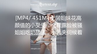 [MP4/ 451M] 女同姐妹花高颜值的小受受，全程露脸被骚姐姐吃奶舔逼，小乳夹伺候着