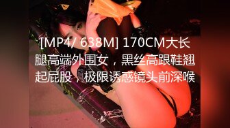 [MP4/ 638M] 170CM大长腿高端外围女，黑丝高跟鞋翘起屁股，极限诱惑镜头前深喉