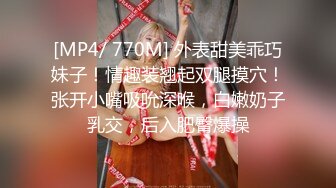 [MP4/ 770M] 外表甜美乖巧妹子！情趣装翘起双腿摸穴！张开小嘴吸吮深喉，白嫩奶子乳交，后入肥臀爆操