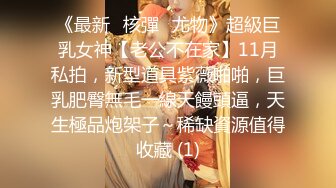 《最新☀核彈☀尤物》超級巨乳女神【老公不在家】11月私拍，新型道具紫薇啪啪，巨乳肥臀無毛一線天饅頭逼，天生極品炮架子～稀缺資源值得收藏 (1)