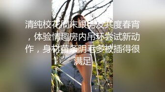 清纯校花周末跟男友共度春宵，体验情趣房内吊环尝试新动作，身材苗条阴毛多被插得很满足