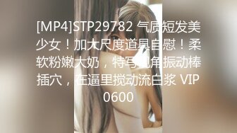 [MP4]STP29782 气质短发美少女！加大尺度道具自慰！柔软粉嫩大奶，特写视角振动棒插穴，在逼里搅动流白浆 VIP0600